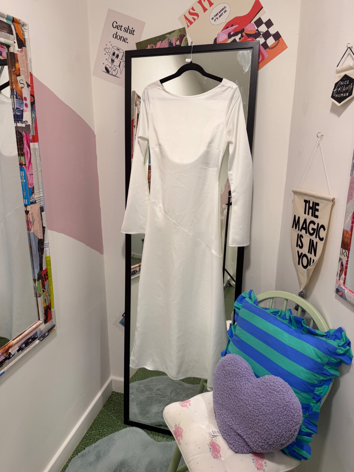 White Hen Do Fishtail Dress Size Small
