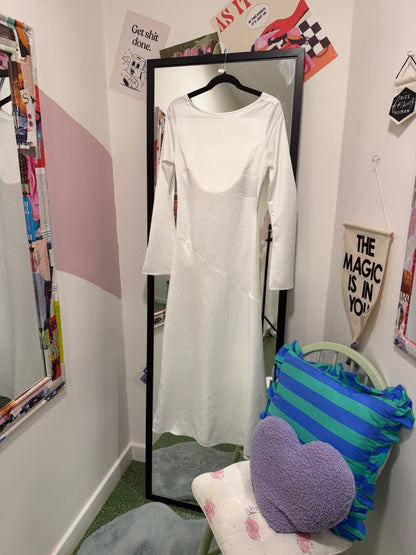 White Hen Do Fishtail Dress Size Small