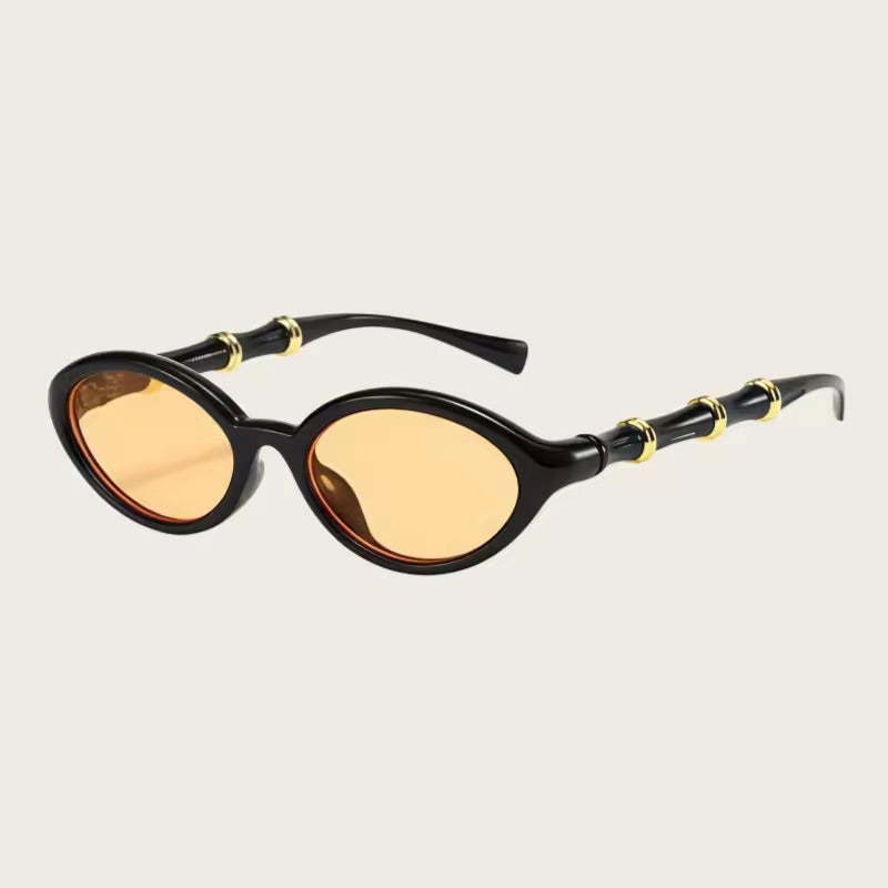 Bamboo Sunglasses Black Orange