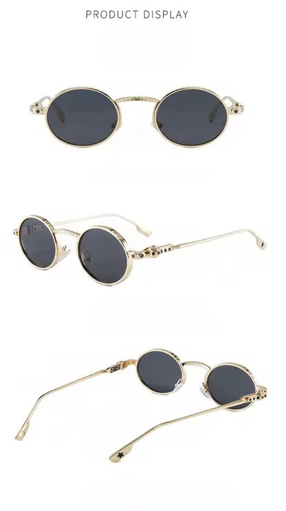 Astral Round Sunglasses Gold Black