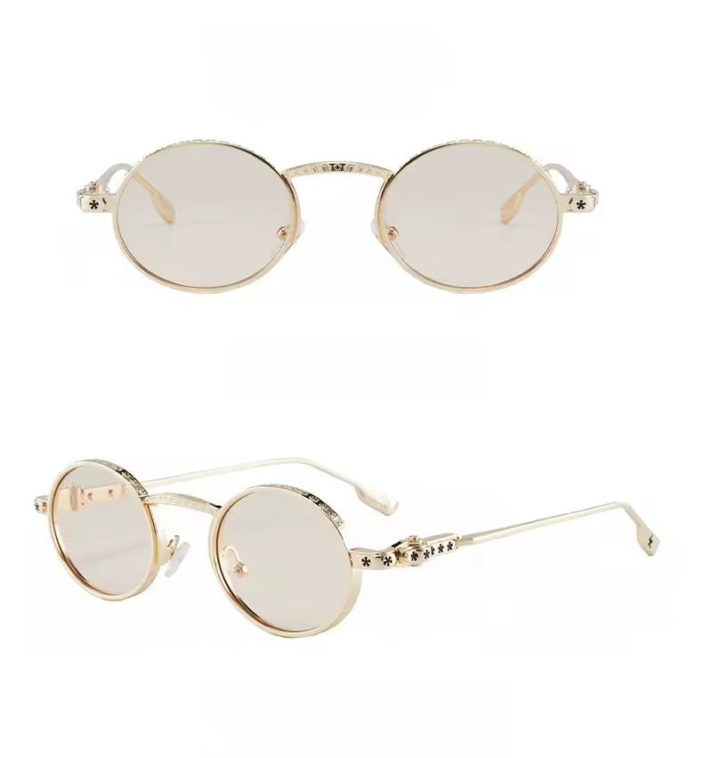 Astral Round Sunglasses Gold Champagne