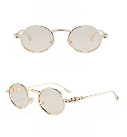 Astral Round Sunglasses Gold Champagne