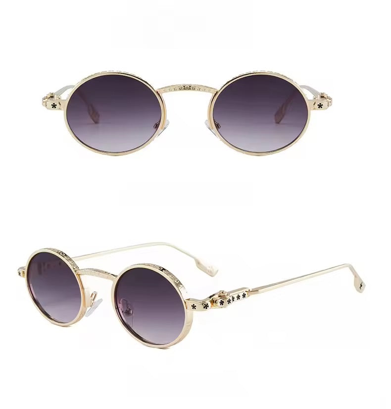 Astral Round Sunglasses Gold Grey