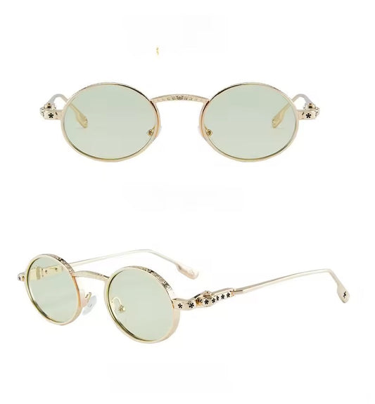 Astral Round Sunglasses Gold Green