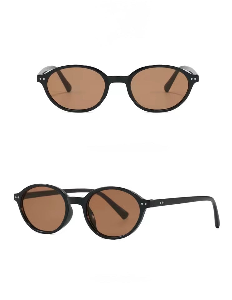 Blair Oval Sunglasses Black Tea