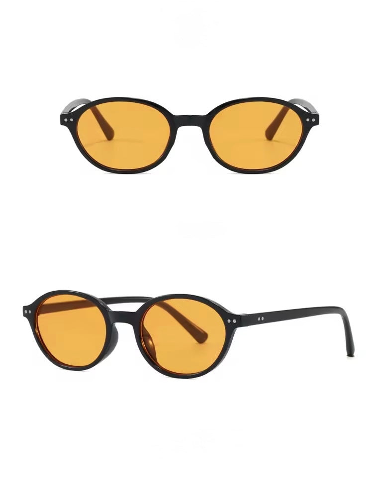 Blair Oval Sunglasses Black Orange