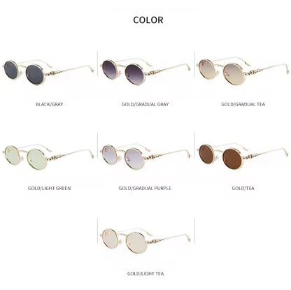 Astral Round Sunglasses Gold Grey