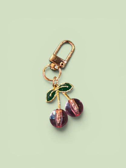 Pink Cherry Bag Charm