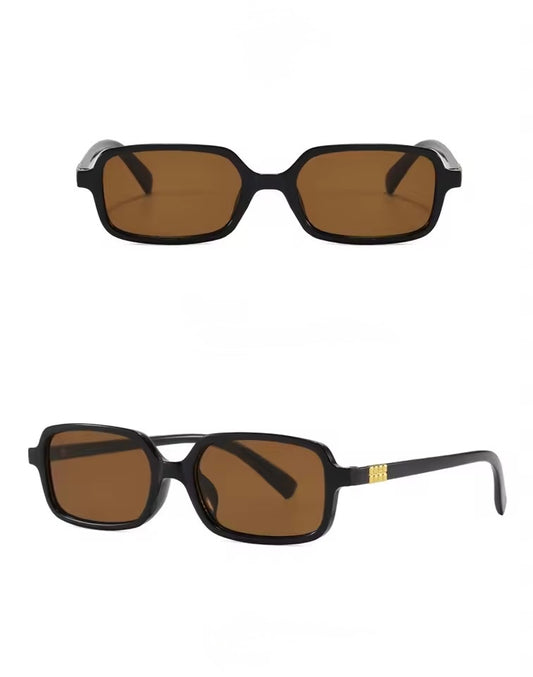 Mimi Square Mini Sunglasses Black Tan