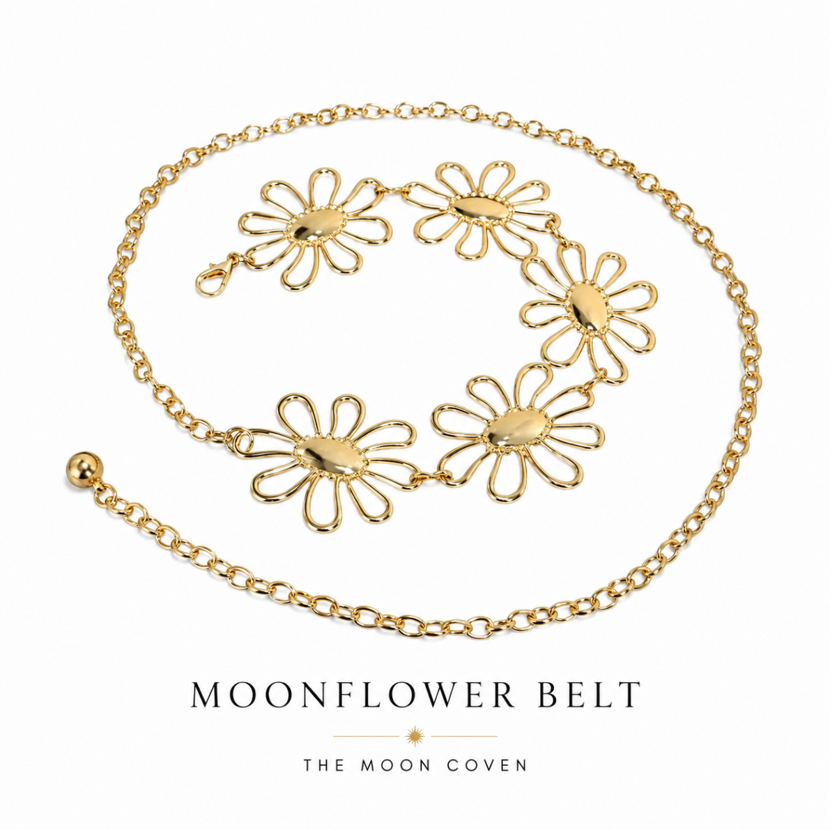 Moonflower Chain Belt Gold 