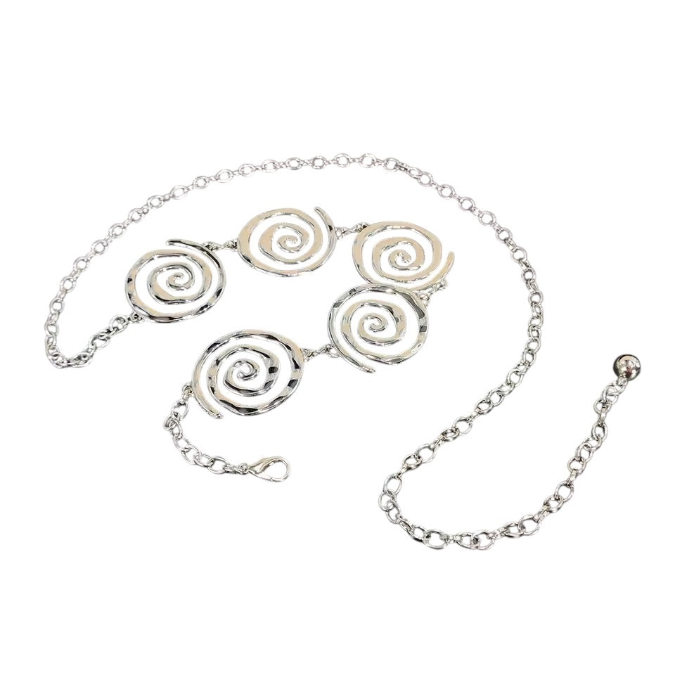 Silver Spiral Chain Belt 