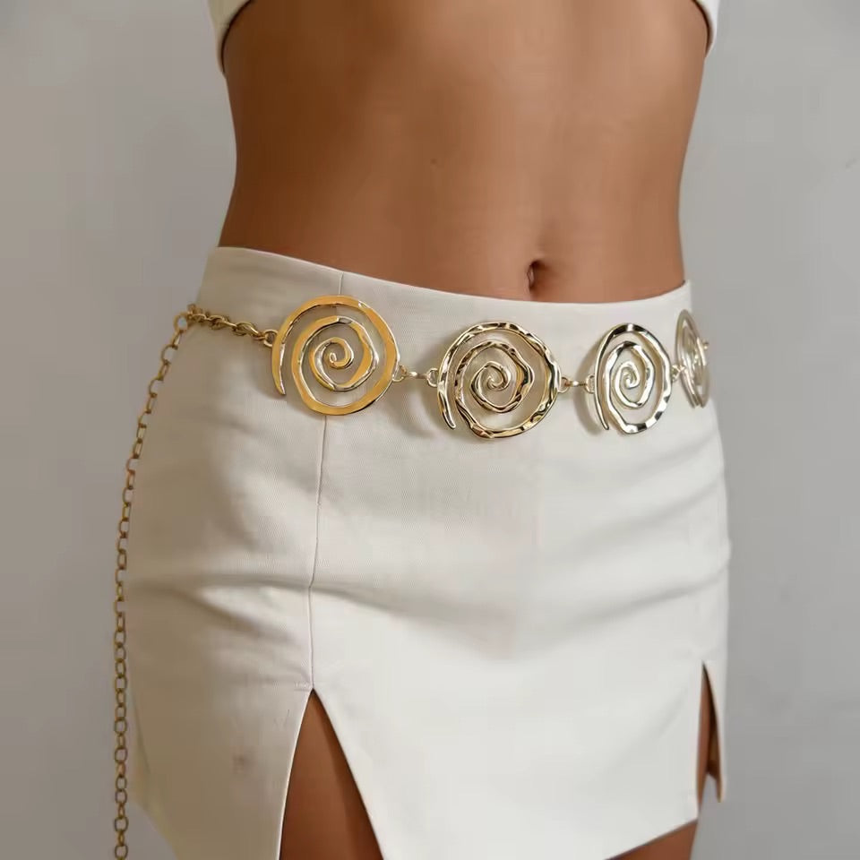 Gold Spiral Chain Belt