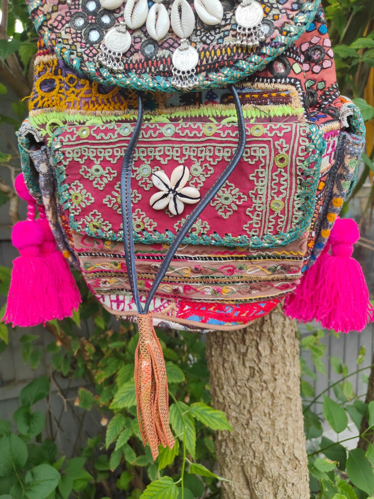 Skiathos back pack bag with leather straps 
