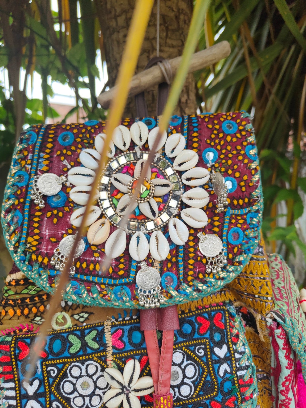 Skiathos back pack bag with leather straps