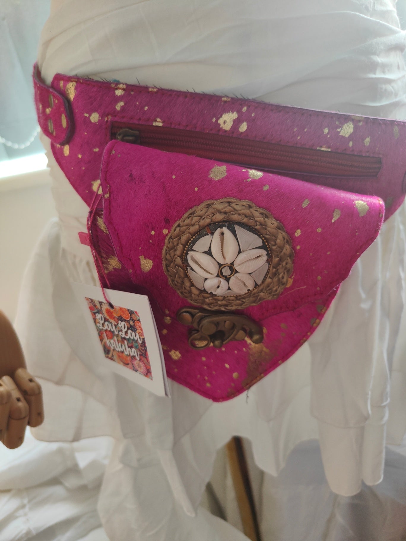 Havana Hot pink cow hide bum bag 