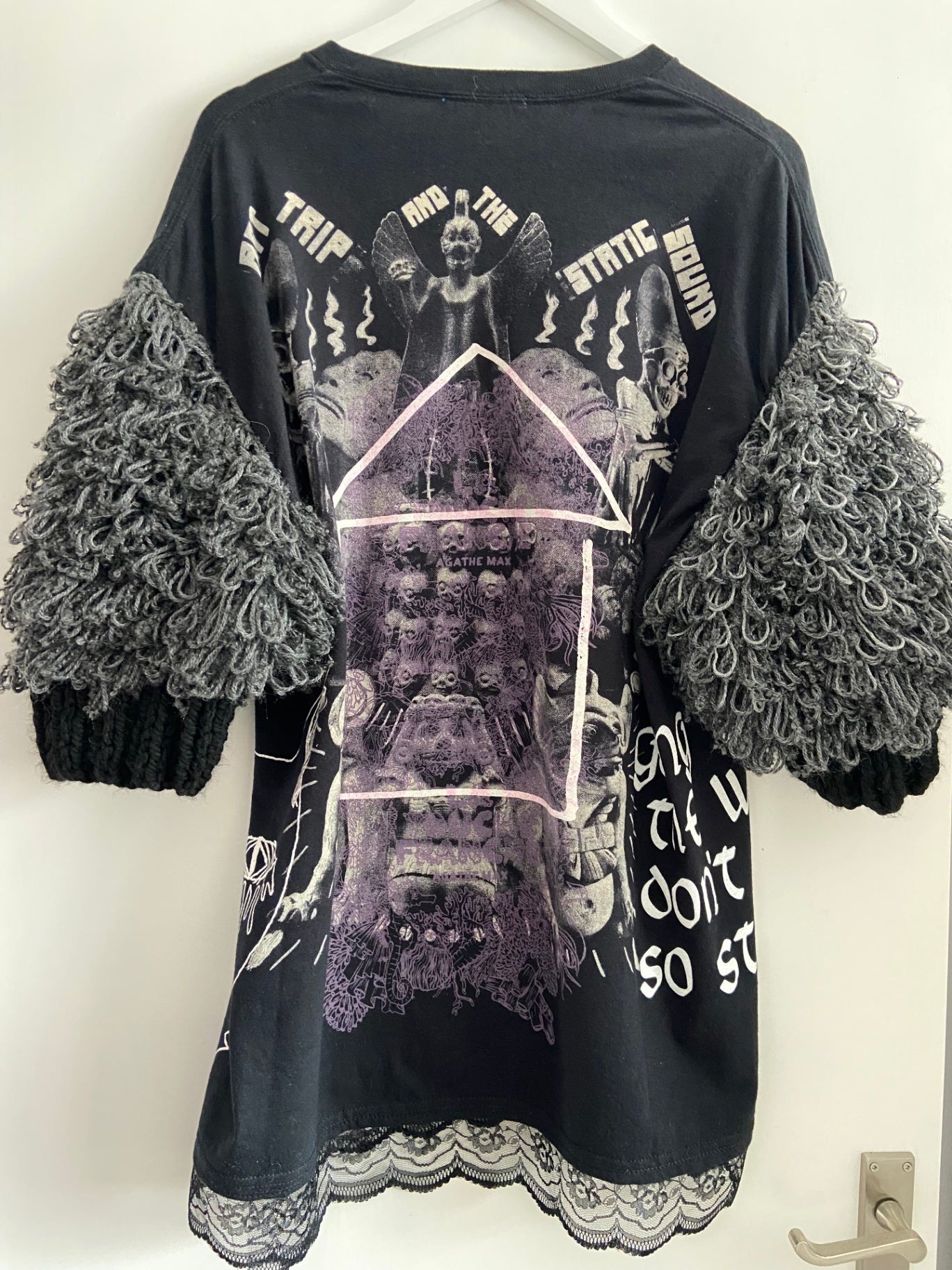 T-shirt Dress with Knitted Sleeves