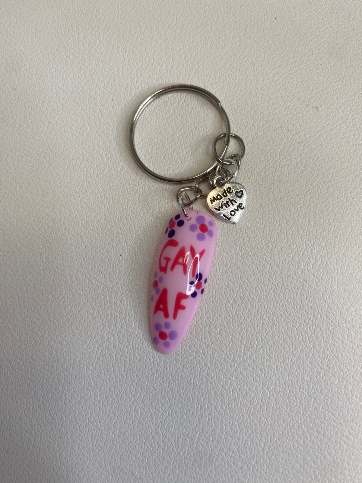 Gay AF Nail Keychain
