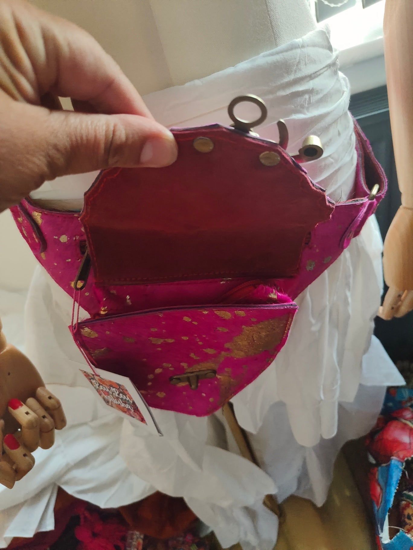 Havana Hot pink cow hide bum bag 
