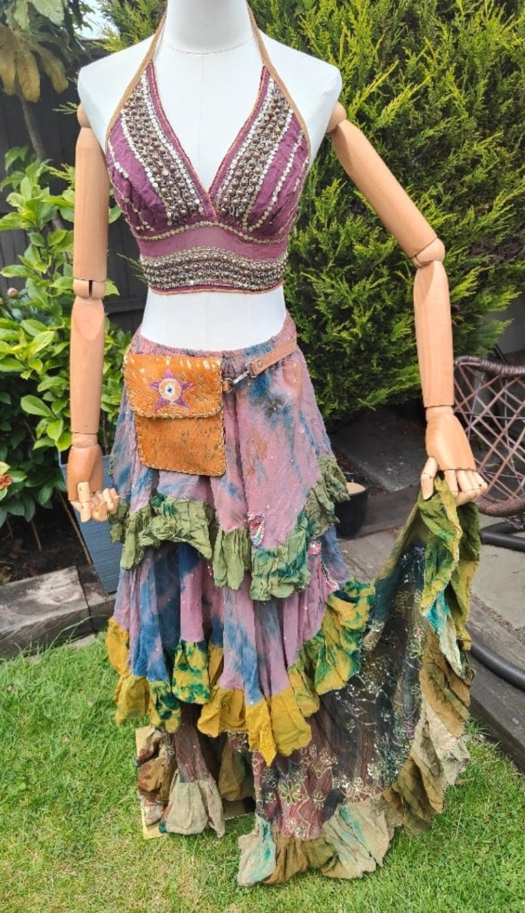 Wanderlust maxi skirt -nude sparkle mix