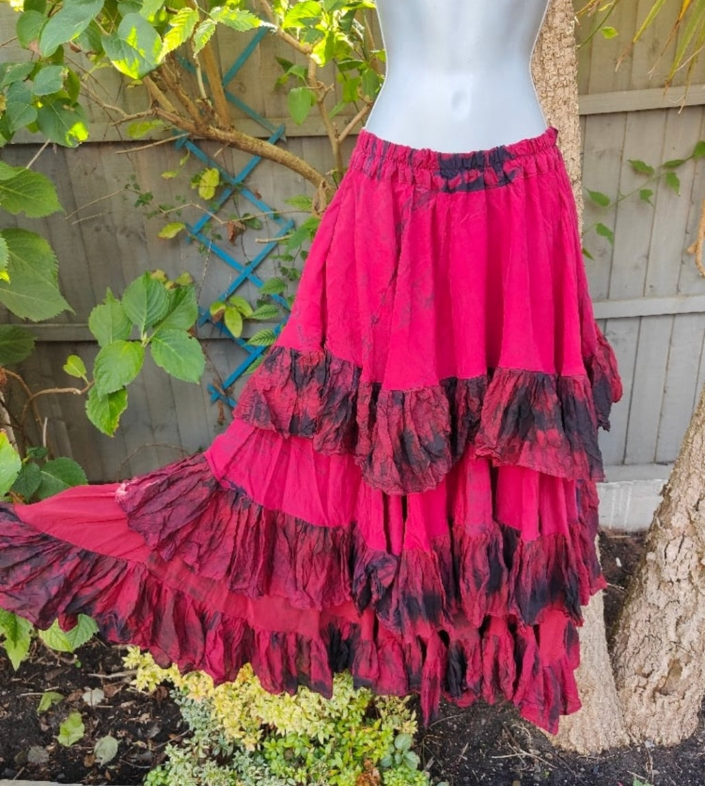 Wanderlust maxi skirt - reds