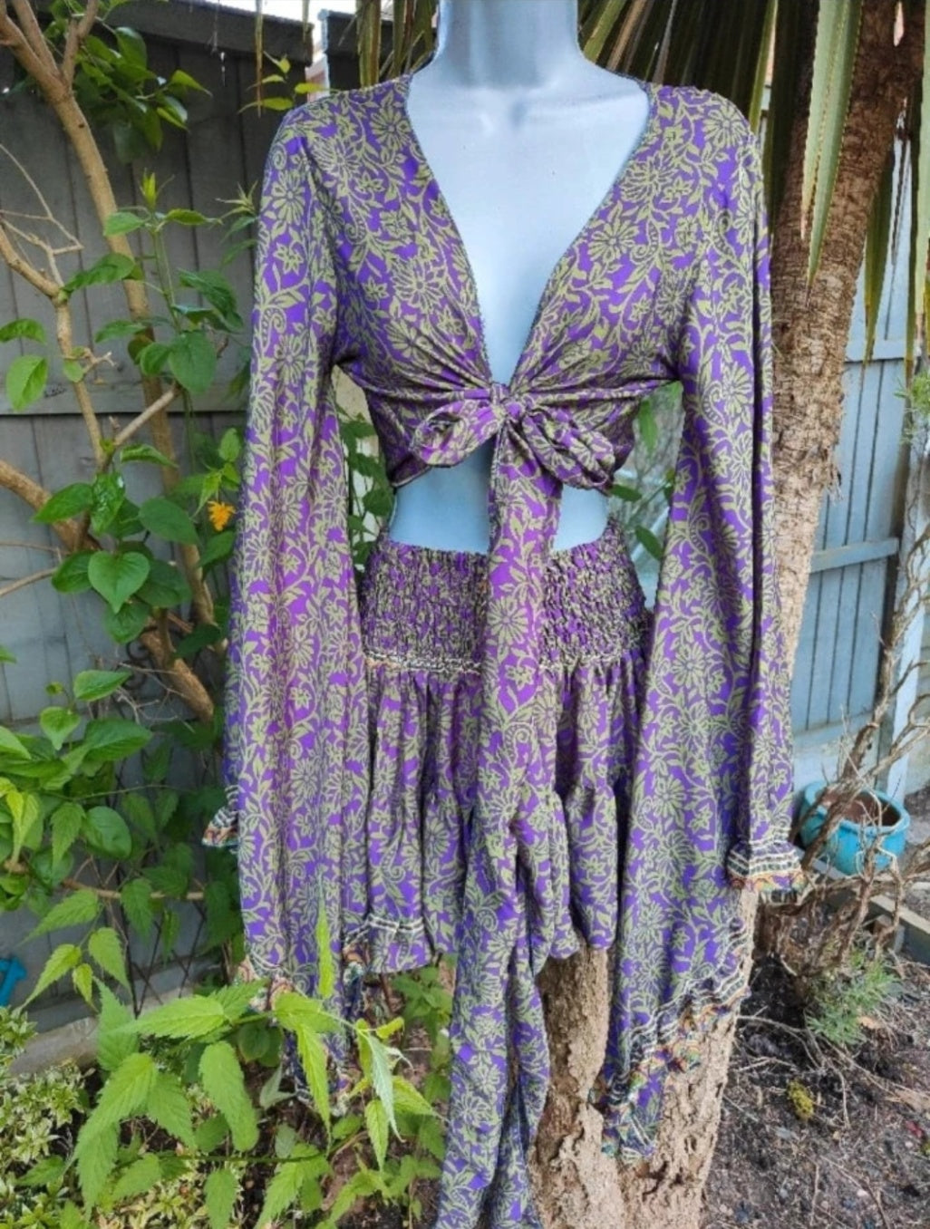 Stevie co ord set tie top & skirt