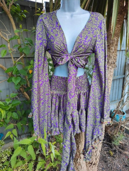 Stevie co ord set tie top & skirt