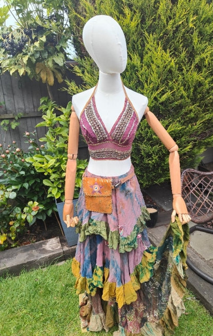 Wanderlust maxi skirt -nude sparkle mix