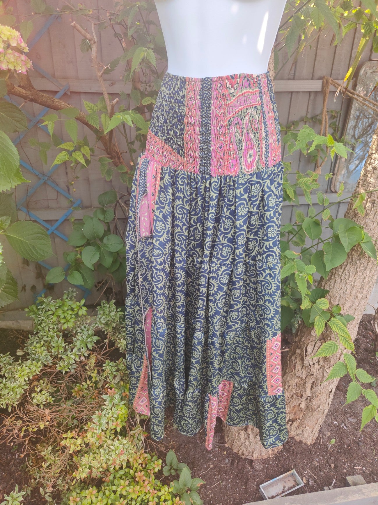 Zara split maxi skirt - Teal & Navy