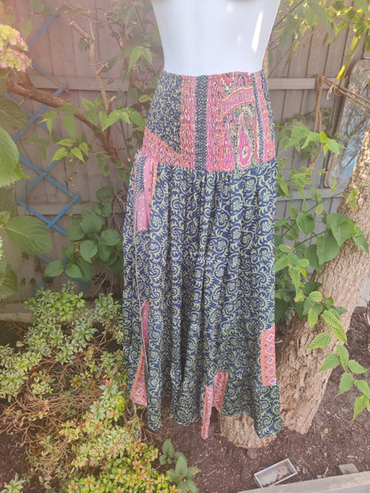 Zara split maxi skirt - Teal & Navy