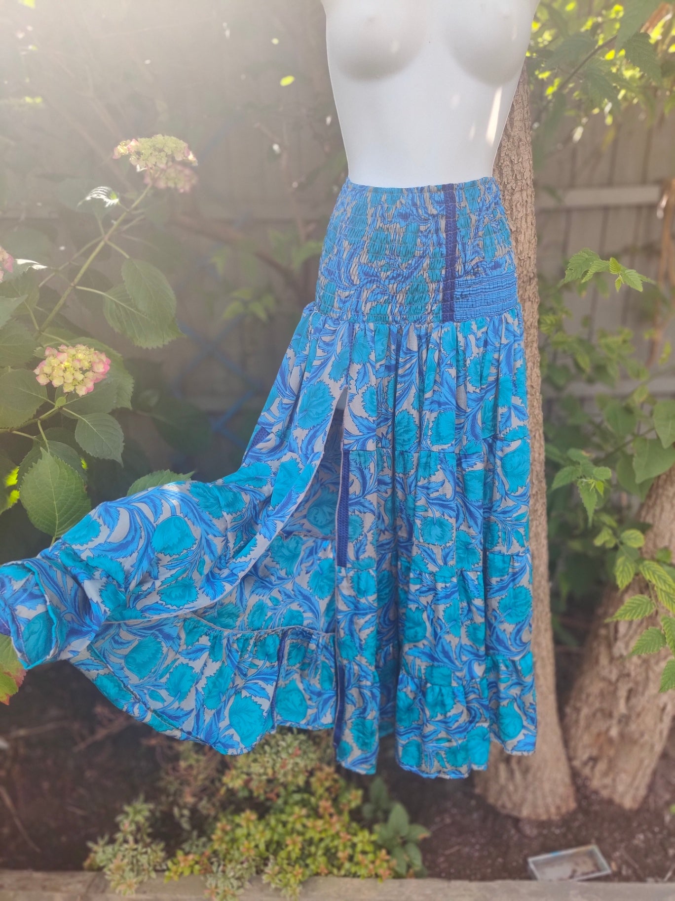 Zara split maxi skirt - blues 