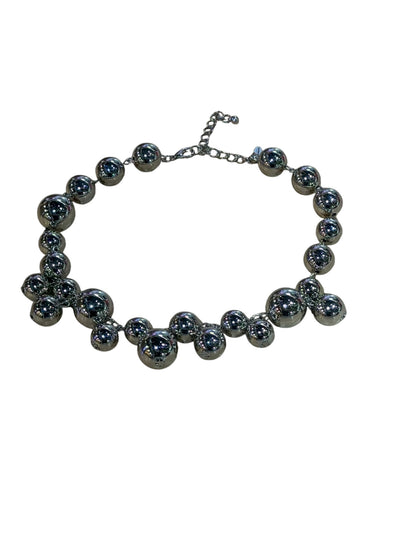 Silver Sphere Statement Necklace