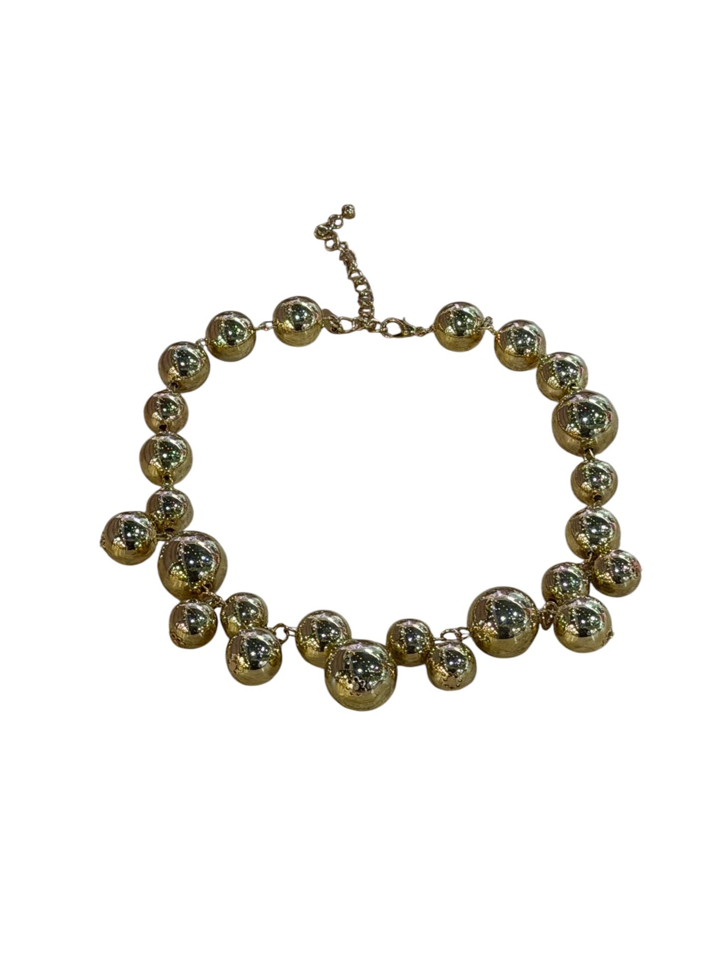 Gold Sphere Statement Necklace 