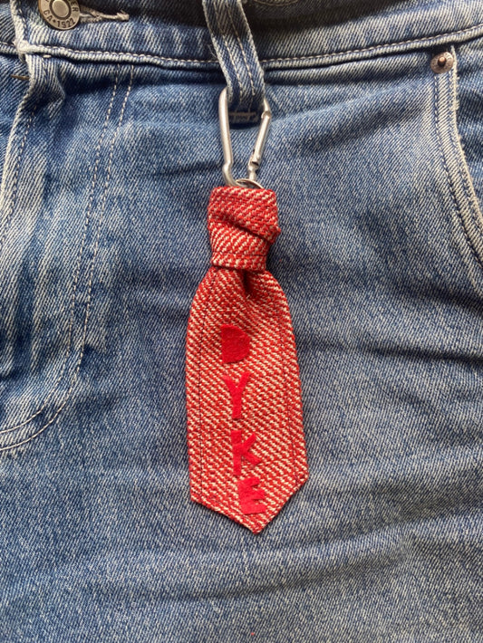 Red DYKE tie keyring
