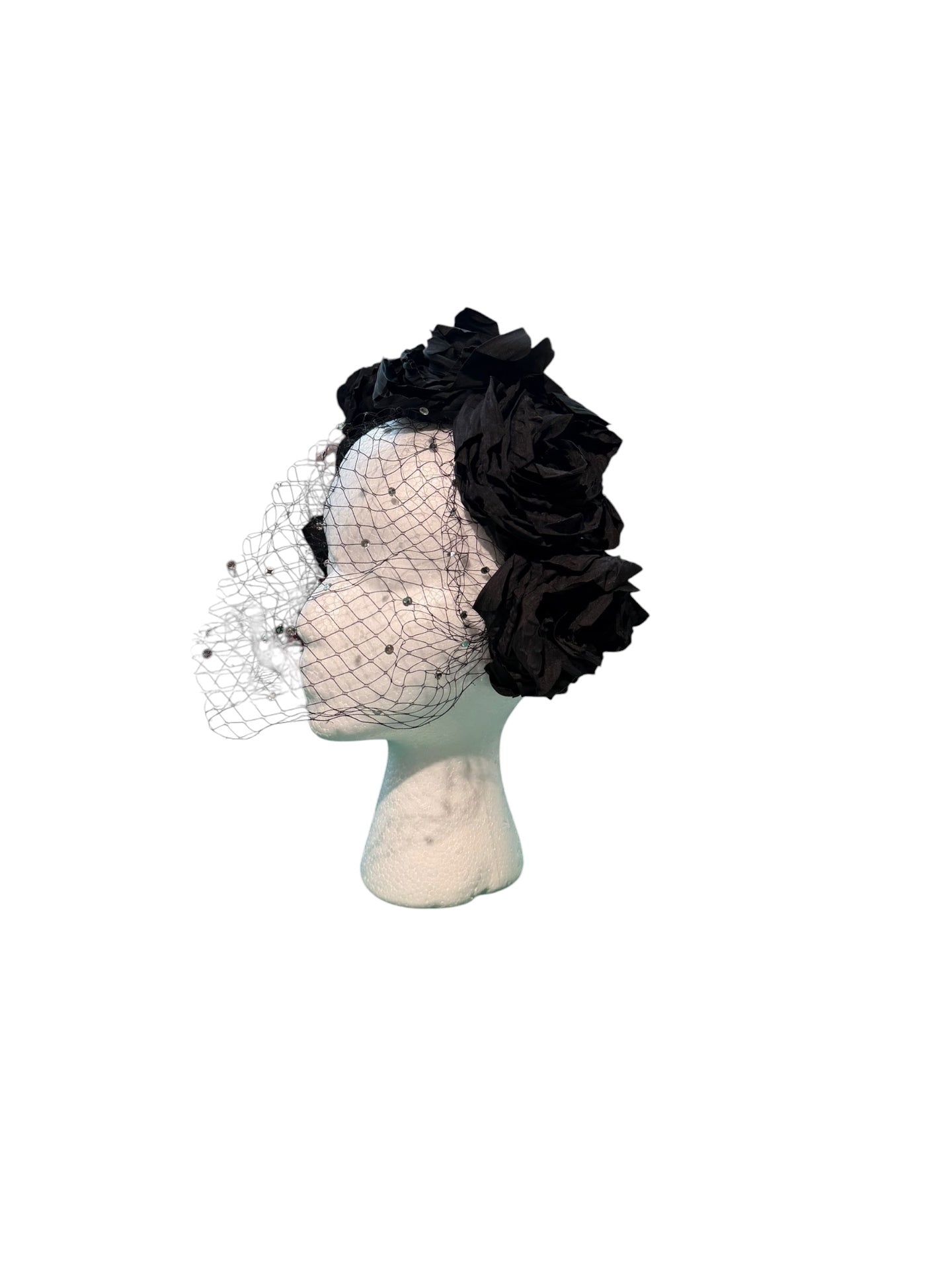 Black Rose Netted Headband
