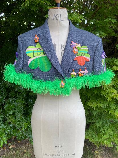 Love cropped blazer cape