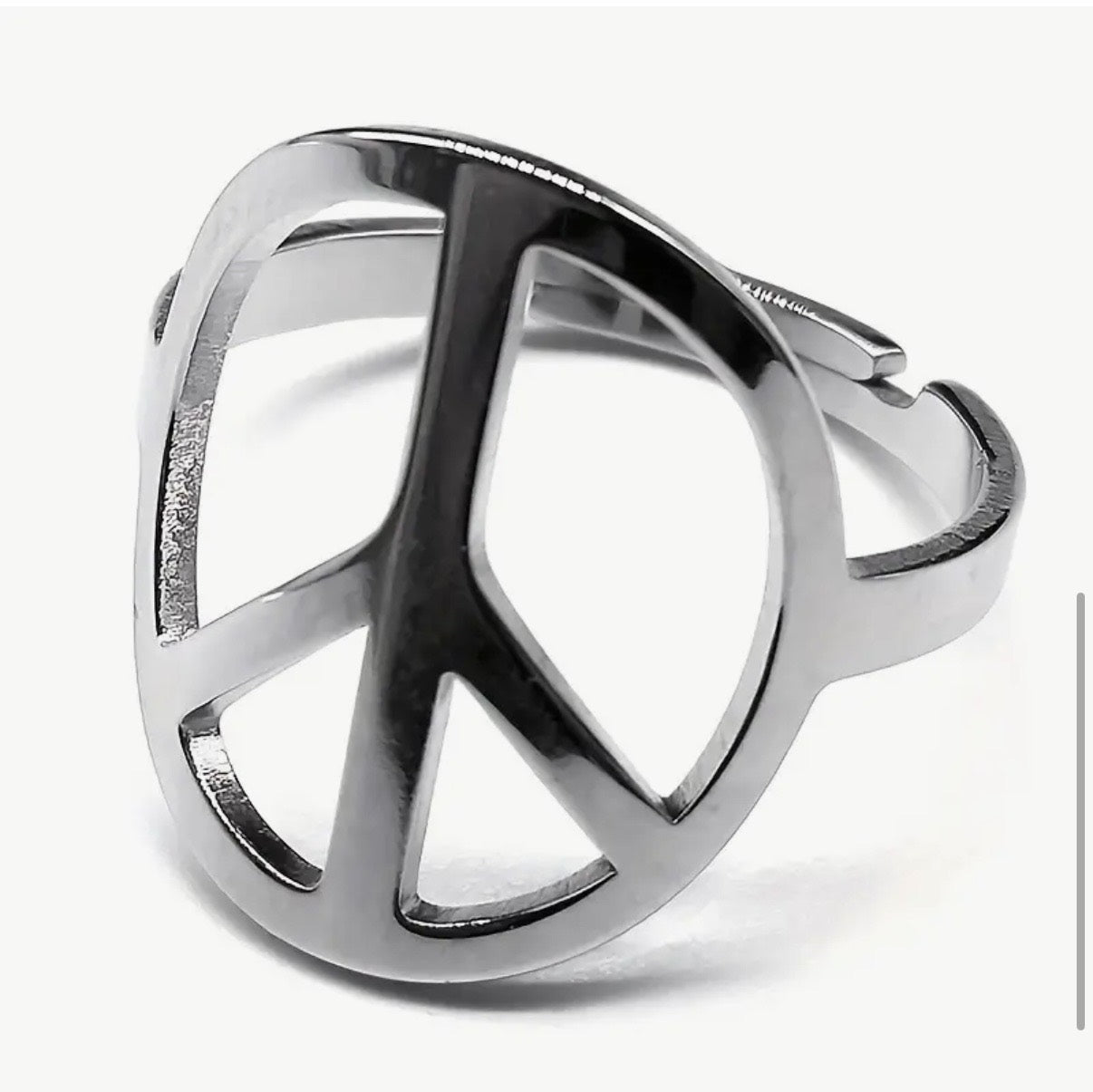 Silver Peace Ring Adjustable