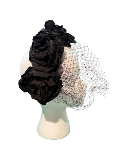 Black Rose Netted Headband