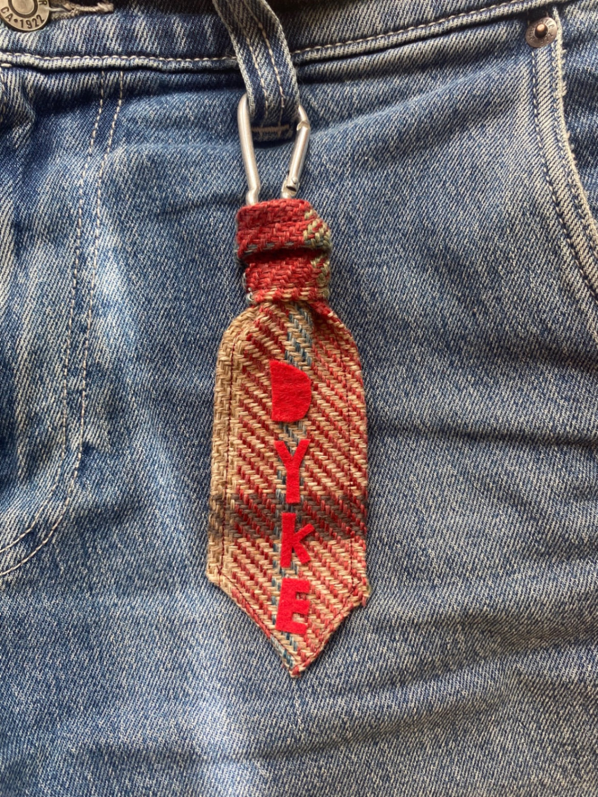 Red and Tartan Tie Keyring