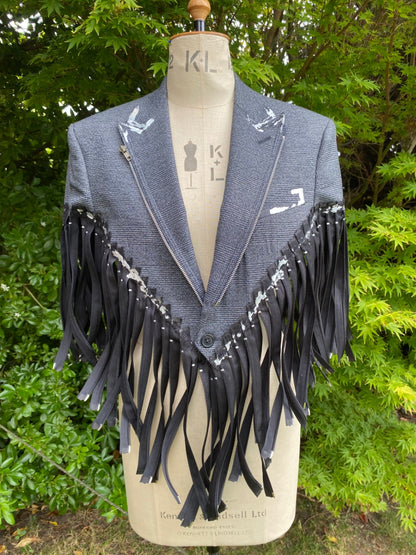 Zip cropped blazer jacket