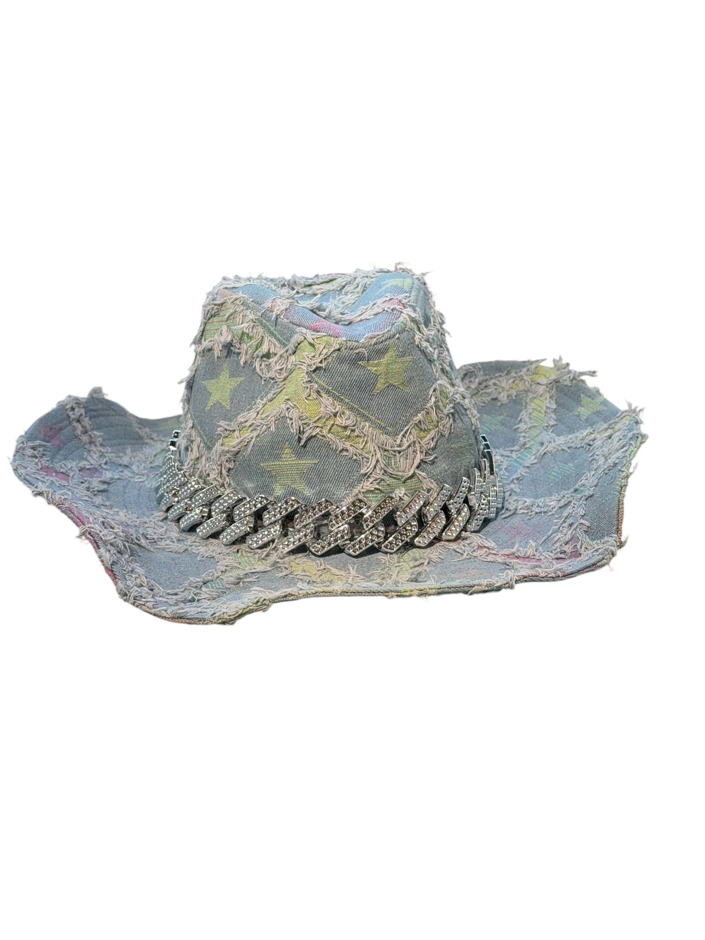 Denim Star Chain Cowboy Hat