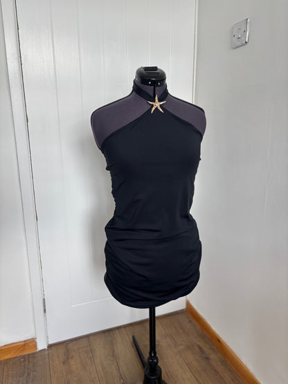 Halter neck dress with starfish buckle
