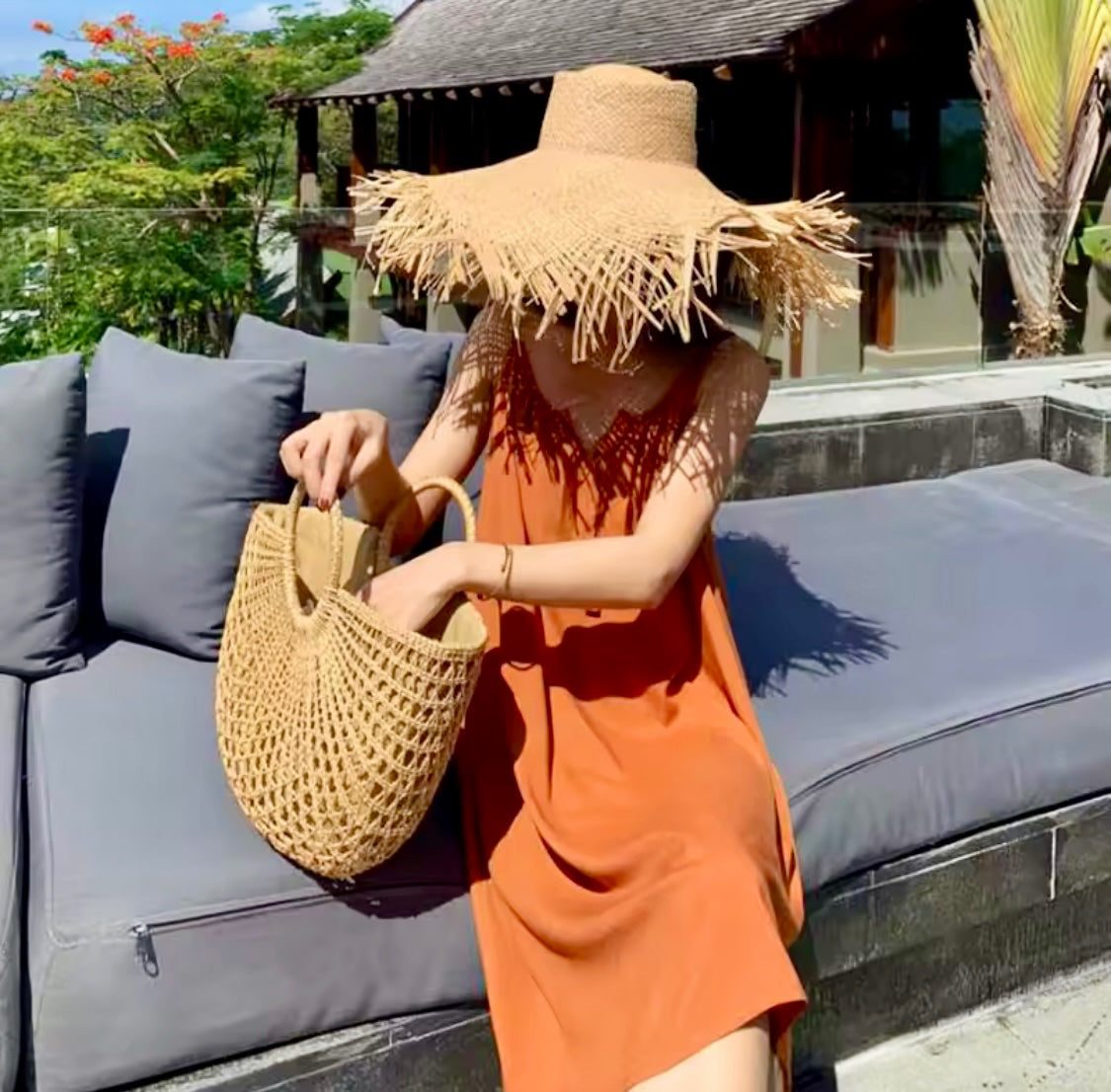 Raffia Staw Beach Hat
