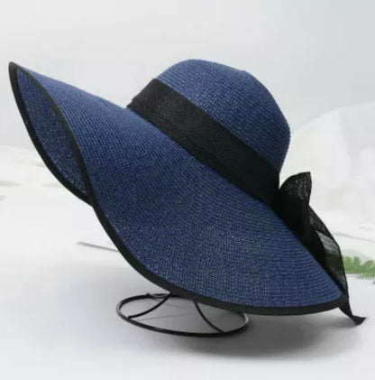 Navy Wide Brim floppy Hat