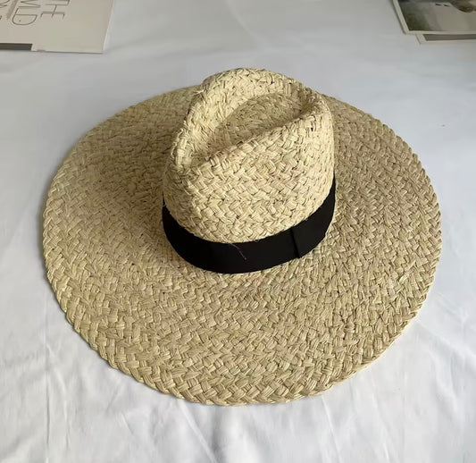 Straw Fedora Beach Hat 