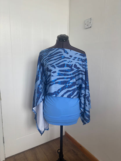 poncho top and mini skirt 