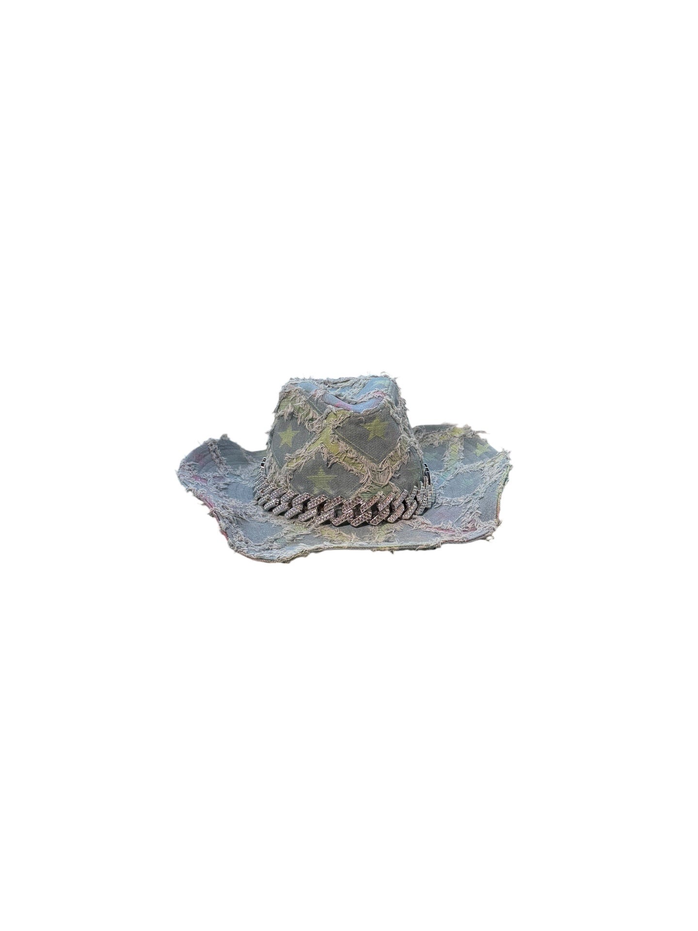 Denim Star Chain Cowboy Hat
