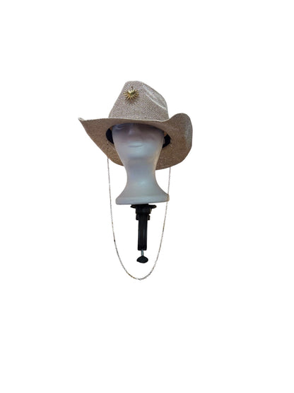 Sequin Sun Charm Cowboy Hat Gold