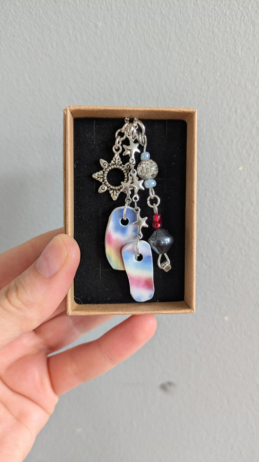Rainbow Necklace 2 | Handmade from Vintage Plates