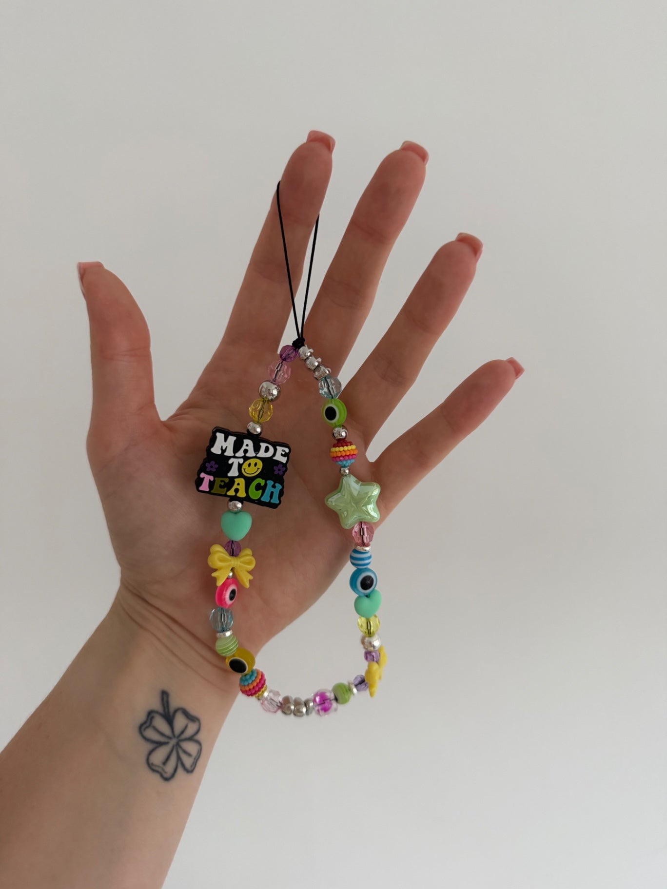 ‘Made to teach’ phone charm - silver