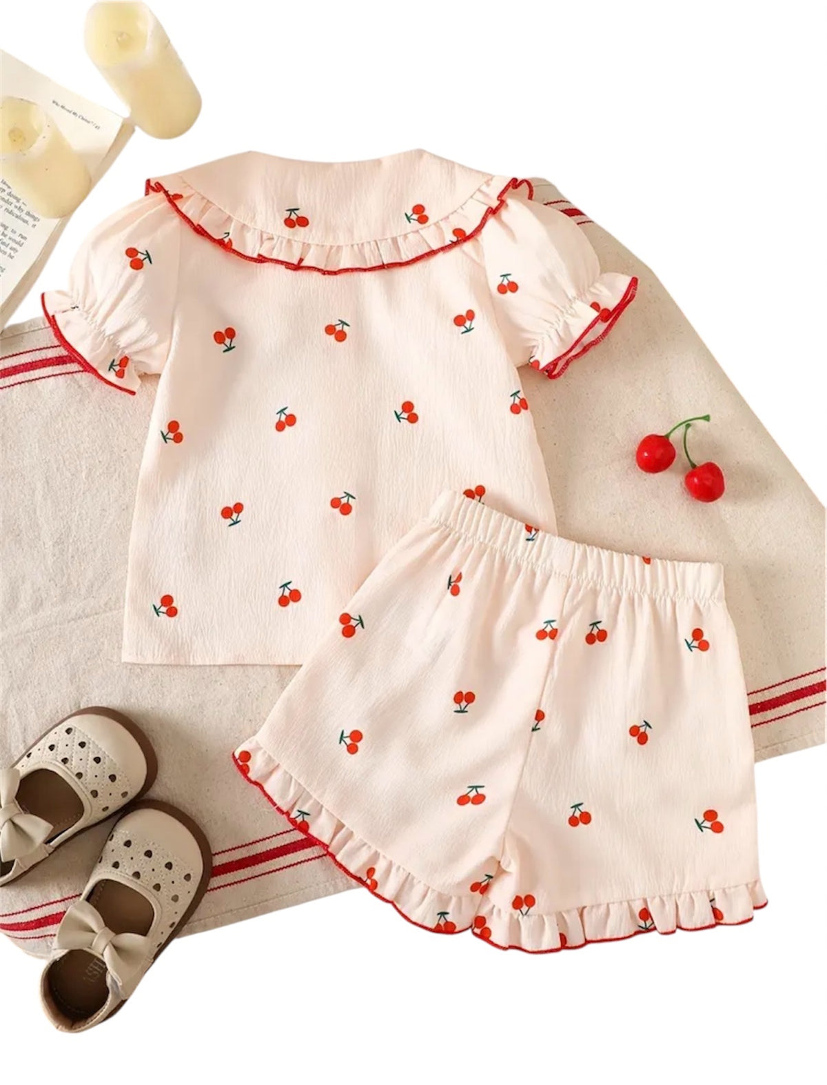 2-3yrs Two Piece Cherry Short Set